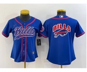 Youth Buffalo Bills Royal Team Big Logo With Patch Cool Base Stitched Baseball Jersey