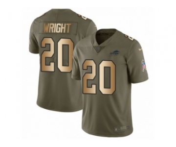 Youth Nike Buffalo Bills #20 Shareece Wright Limited Olive Gold 2017 Salute to Service NFL Jersey