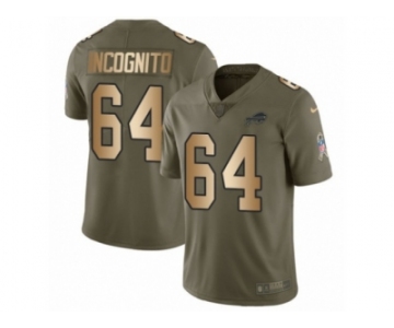 Youth Nike Buffalo Bills #64 Richie Incognito Limited Olive Gold 2017 Salute to Service NFL Jersey