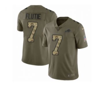 Youth Nike Buffalo Bills #7 Doug Flutie Limited Olive Camo 2017 Salute to Service NFL Jersey