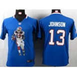 nike youth nfl jerseys buffalo bills #13 johnson blue[portrait fashion]