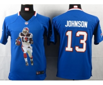 nike youth nfl jerseys buffalo bills #13 johnson blue[portrait fashion]