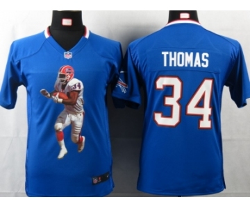 nike youth nfl jerseys buffalo bills #34 thomas blue[portrait fashion]