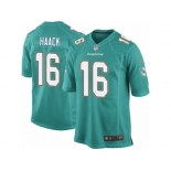 Men Nike Miami Dolphins #16 Matt Haack Game Aqua Green Team Color NFL Jersey