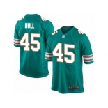 Men Nike Miami Dolphins #45 Mike Hull Game Aqua Green Alternate NFL Jersey