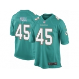 Men Nike Miami Dolphins #45 Mike Hull Game Aqua Green Team Color NFL Jersey