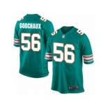 Men Nike Miami Dolphins #56 Davon Godchaux Game Aqua Green Alternate NFL Jersey