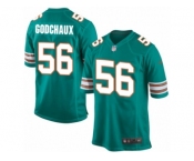 Men Nike Miami Dolphins #56 Davon Godchaux Game Aqua Green Alternate NFL Jersey