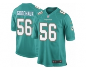 Men Nike Miami Dolphins #56 Davon Godchaux Game Aqua Green Team Color NFL Jersey