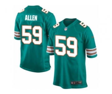 Men Nike Miami Dolphins #59 Chase Allen Game Aqua Green Alternate NFL Jersey