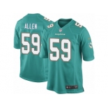 Men Nike Miami Dolphins #59 Chase Allen Game Aqua Green Team Color NFL Jersey