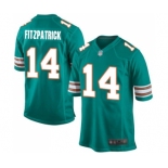 Men's Miami Dolphins #14 Ryan Fitzpatrick Game Aqua Green Alternate Football Jersey