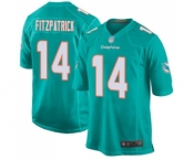 Men's Miami Dolphins #14 Ryan Fitzpatrick Game Aqua Green Team Color Football Jersey