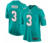 Men's Miami Dolphins #3 Josh Rosen Game Aqua Green Team Color Football Jersey