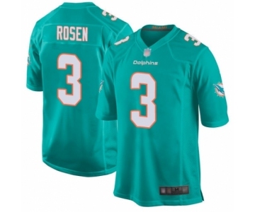 Men's Miami Dolphins #3 Josh Rosen Game Aqua Green Team Color Football Jersey