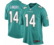 Men's Nike Miami Dolphins #14 Jarvis Landry Game Aqua Green Team Color NFL Jersey