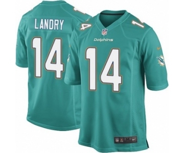 Men's Nike Miami Dolphins #14 Jarvis Landry Game Aqua Green Team Color NFL Jersey