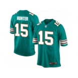 Men's Nike Miami Dolphins #15 Justin Hunter Game Aqua Green Alternate NFL Jersey