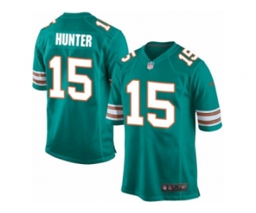 Men's Nike Miami Dolphins #15 Justin Hunter Game Aqua Green Alternate NFL Jersey