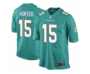 Men's Nike Miami Dolphins #15 Justin Hunter Game Aqua Green Team Color NFL Jersey