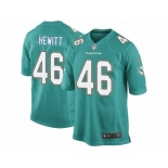 Men's Nike Miami Dolphins #46 Neville Hewitt Game Aqua Green Team Color NFL Jersey