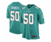 Men's Nike Miami Dolphins #50 Andre Branch Game Aqua Green Team Color NFL Jersey