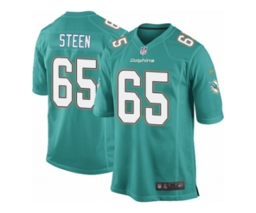 Men's Nike Miami Dolphins #65 Anthony Steen Game Aqua Green Team Color NFL Jersey