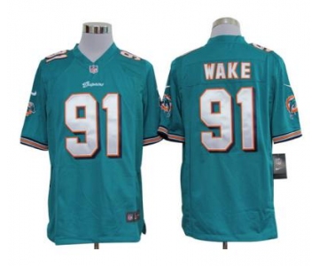 nike nfl jerseys miami dolphins #91 wake green Game Jersey