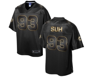 nike nfl jerseys miami dolphins #93 suh black gold collection[game]