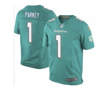 Men Nike Miami Dolphins #1 Cody Parkey Elite Aqua Green Team Color NFL Jersey