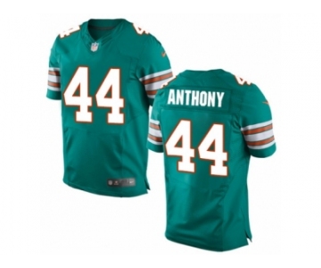 Men Nike Miami Dolphins #44 Stephone Anthony Elite Aqua Green Alternate NFL Jersey