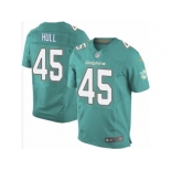 Men Nike Miami Dolphins #45 Mike Hull Elite Aqua Green Team Color NFL Jersey