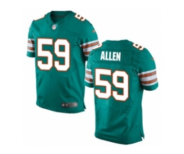 Men Nike Miami Dolphins #59 Chase Allen Elite Aqua Green Alternate NFL Jersey