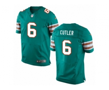 Men Nike Miami Dolphins #6 Jay Cutler Elite Aqua Green Alternate NFL Jersey