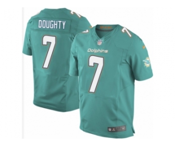 Men Nike Miami Dolphins #7 Brandon Doughty Elite Aqua Green Team Color NFL Jersey