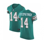 Men's Miami Dolphins #14 Ryan Fitzpatrick Aqua Green Alternate Vapor Untouchable Elite Player Football Jersey