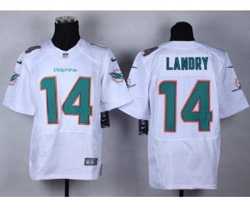 Men's Nike Miami Dolphins #14 Jarvis Landry Elite White NFL Jersey