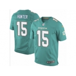 Men's Nike Miami Dolphins #15 Justin Hunter Elite Aqua Green Team Color NFL Jersey