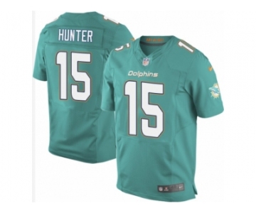 Men's Nike Miami Dolphins #15 Justin Hunter Elite Aqua Green Team Color NFL Jersey