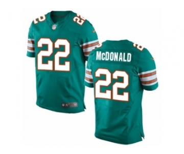 Men's Nike Miami Dolphins #22 T.J. McDonald Elite Aqua Green Alternate NFL Jersey