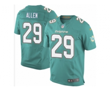 Men's Nike Miami Dolphins #29 Nate Allen Elite Aqua Green Team Color NFL Jersey