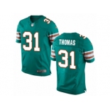 Men's Nike Miami Dolphins #31 Michael Thomas Elite Aqua Green Alternate NFL Jersey