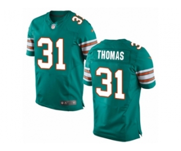 Men's Nike Miami Dolphins #31 Michael Thomas Elite Aqua Green Alternate NFL Jersey