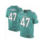 Men's Nike Miami Dolphins #47 Kiko Alonso Elite Aqua Green Team Color NFL Jersey