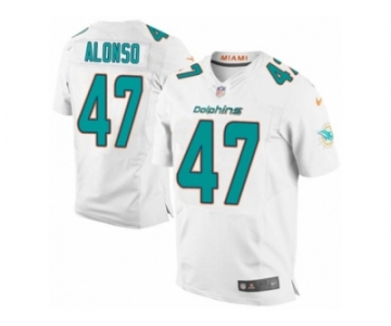 Men's Nike Miami Dolphins #47 Kiko Alonso Elite White NFL Jersey