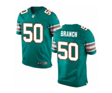 Men's Nike Miami Dolphins #50 Andre Branch Elite Aqua Green Alternate NFL Jersey