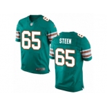 Men's Nike Miami Dolphins #65 Anthony Steen Elite Aqua Green Alternate NFL Jersey