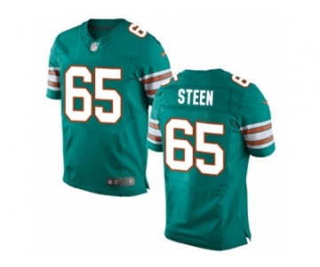 Men's Nike Miami Dolphins #65 Anthony Steen Elite Aqua Green Alternate NFL Jersey