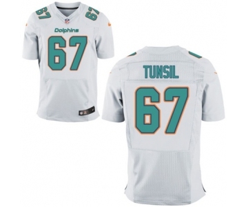 Men's Nike Miami Dolphins #67 Laremy Tunsil Elite White NFL Jersey