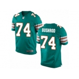 Men's Nike Miami Dolphins #74 Jermon Bushrod Elite Aqua Green Alternate NFL Jersey